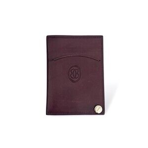Buxton Leather Card /Photo Holder Fan Wallet Burgundy Red Vintage Accessory